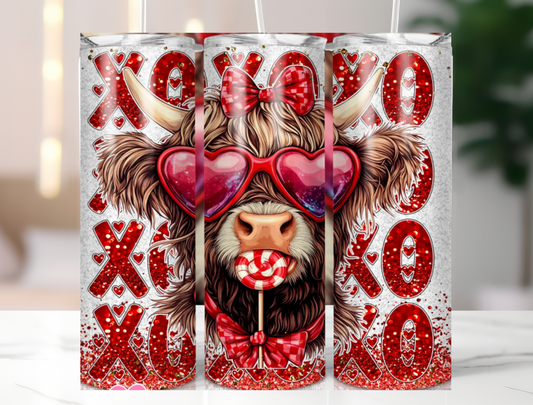 Highland Cow With Hearts